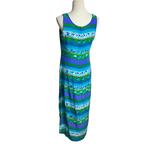 Maggie London Multi-Color Maxi Dress. Size 6 - Picture 3 of 3